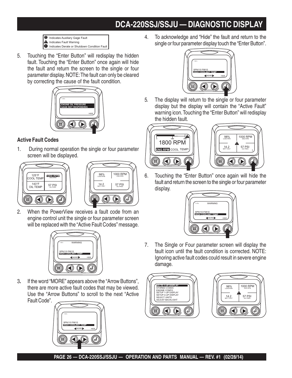 Dca-220ssj/ssju — diagnostic display, 1800 rpm | Multiquip DCA220SSJ_SSJU User Manual | Page 26 / 114