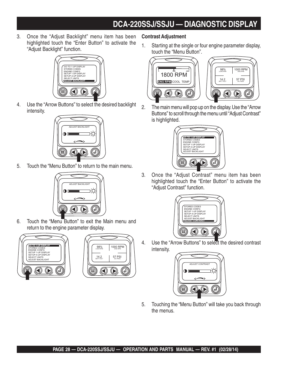 Dca-220ssj/ssju — diagnostic display, 1800 rpm | Multiquip DCA220SSJ_SSJU User Manual | Page 28 / 114