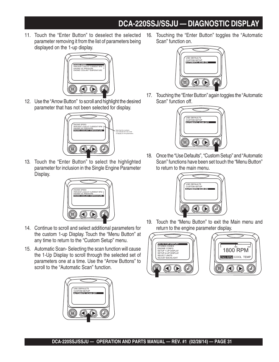 Dca-220ssj/ssju — diagnostic display, 1800 rpm | Multiquip DCA220SSJ_SSJU User Manual | Page 31 / 114