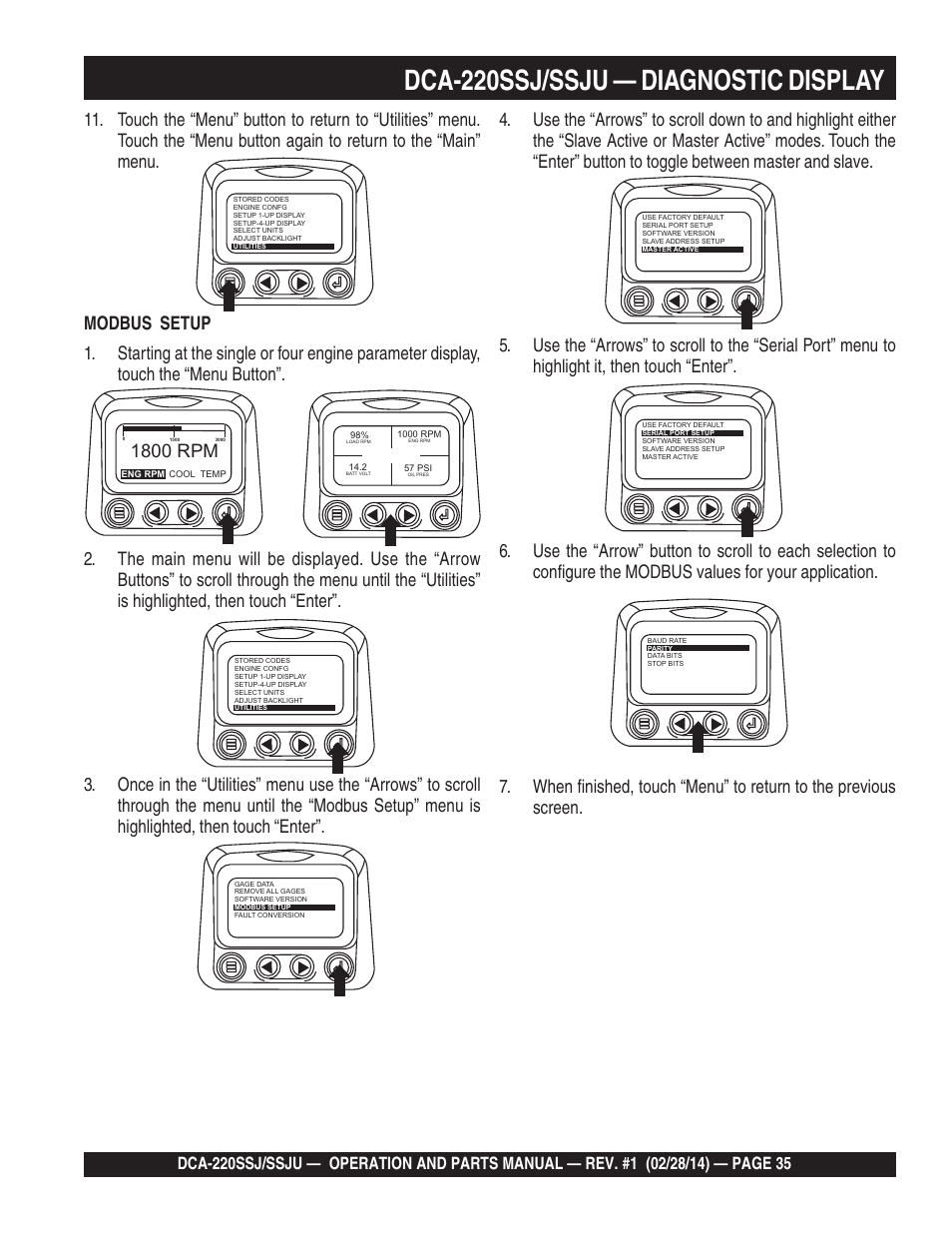 Dca-220ssj/ssju — diagnostic display, 1800 rpm | Multiquip DCA220SSJ_SSJU User Manual | Page 35 / 114