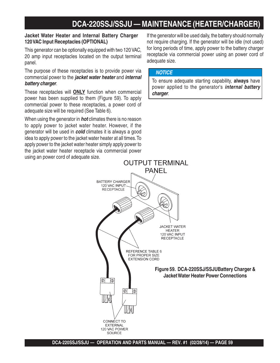 1dca-220ssj/ssju — maintenance (heater/charger) | Multiquip DCA220SSJ_SSJU User Manual | Page 59 / 114