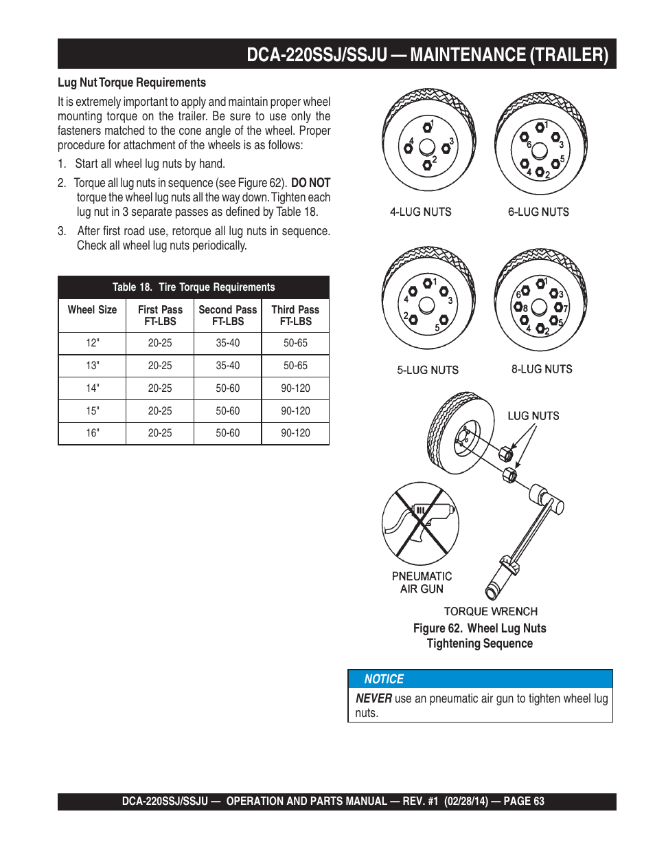 Dca-220ssj/ssju — maintenance (trailer) | Multiquip DCA220SSJ_SSJU User Manual | Page 63 / 114