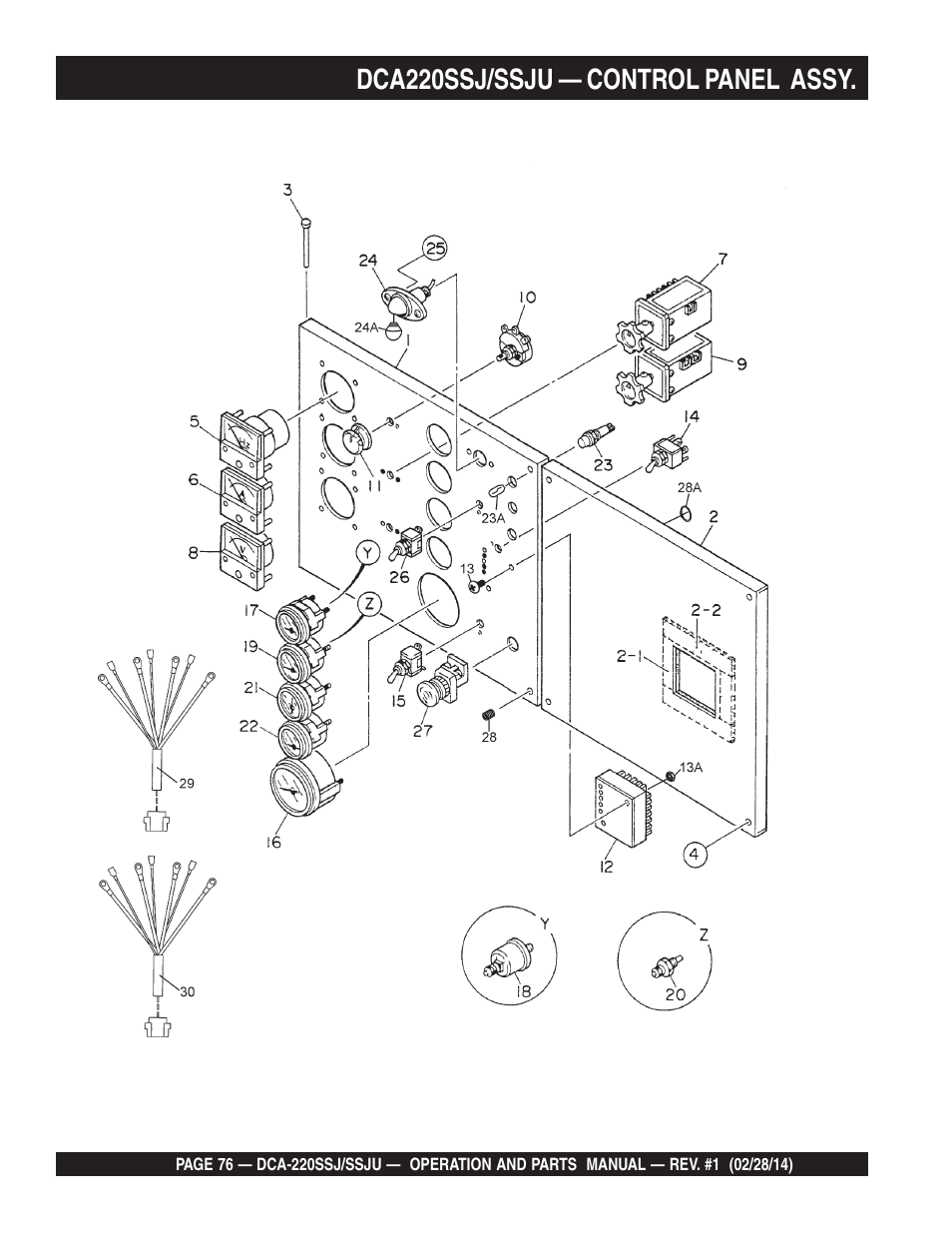 Dca220ssj/ssju — control panel assy | Multiquip DCA220SSJ_SSJU User Manual | Page 76 / 114