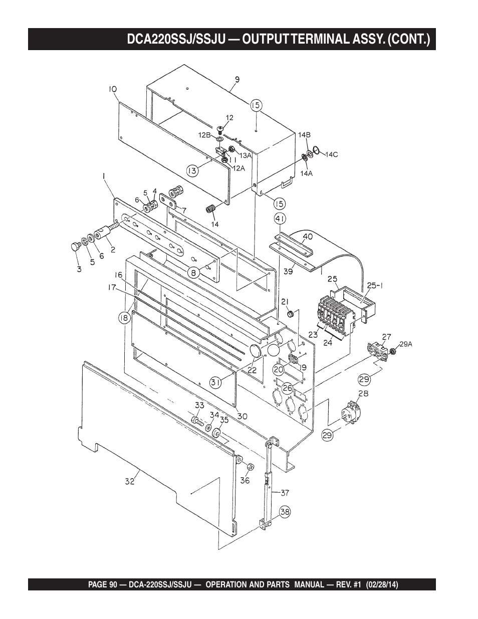 Dca220ssj/ssju — output terminal assy. (cont.) | Multiquip DCA220SSJ_SSJU User Manual | Page 90 / 114