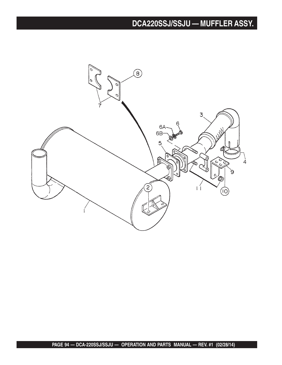 Dca220ssj/ssju — muffler assy | Multiquip DCA220SSJ_SSJU User Manual | Page 94 / 114