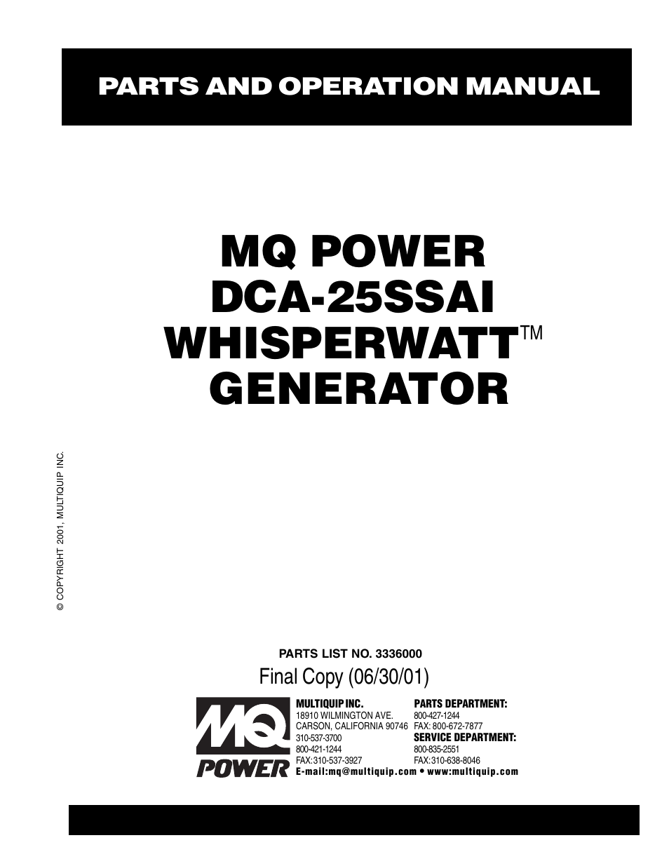 Multiquip DCA25SSAI User Manual | 142 pages