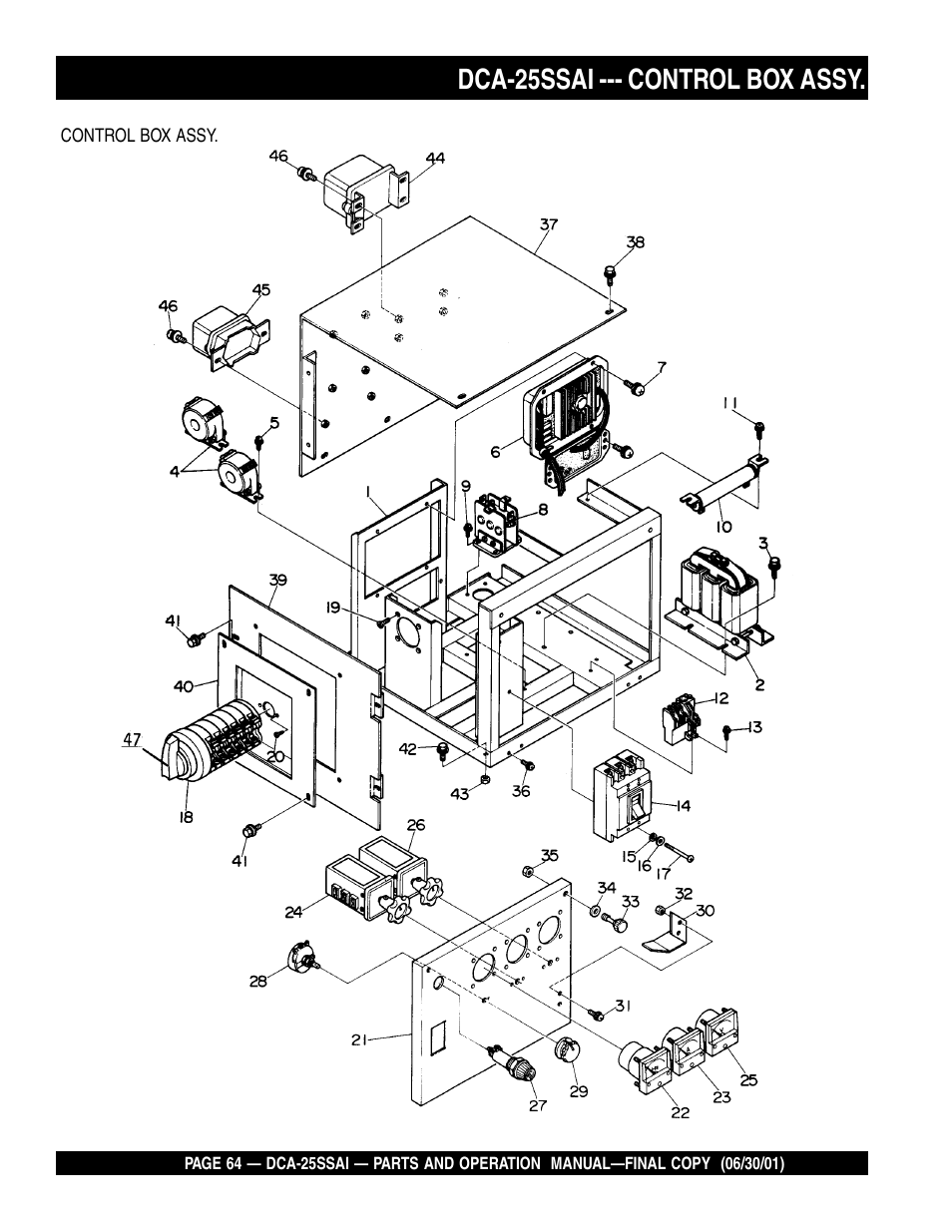 Dca-25ssai --- control box assy | Multiquip DCA25SSAI User Manual | Page 64 / 142