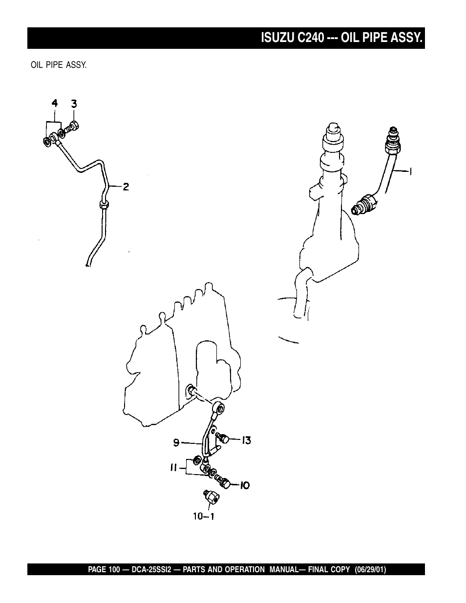 Isuzu c240 --- oil pipe assy | Multiquip DCA25SSI2 User Manual | Page 100 / 140