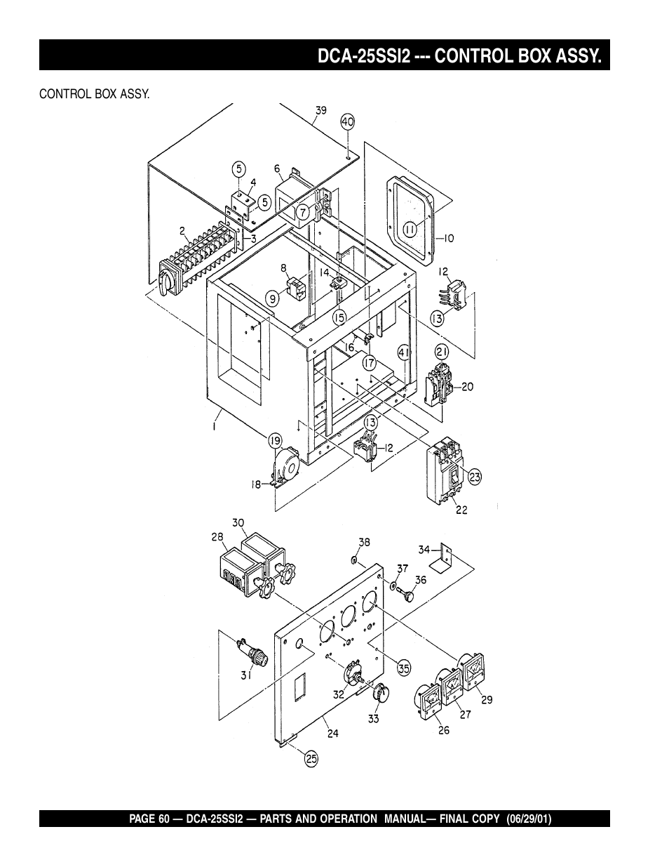 Dca-25ssi2 --- control box assy | Multiquip DCA25SSI2 User Manual | Page 60 / 140