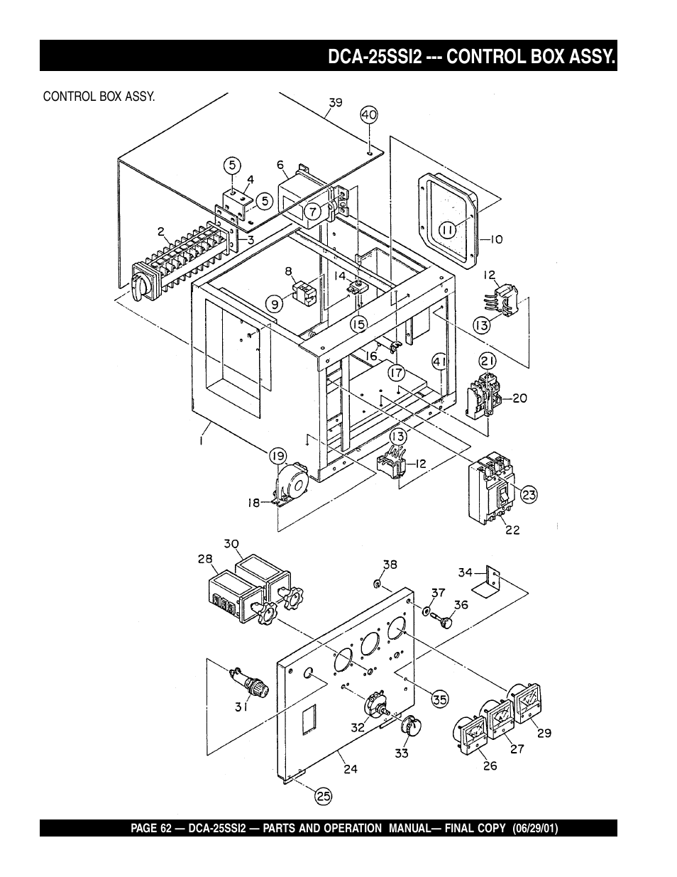 Dca-25ssi2 --- control box assy | Multiquip DCA25SSI2 User Manual | Page 62 / 140