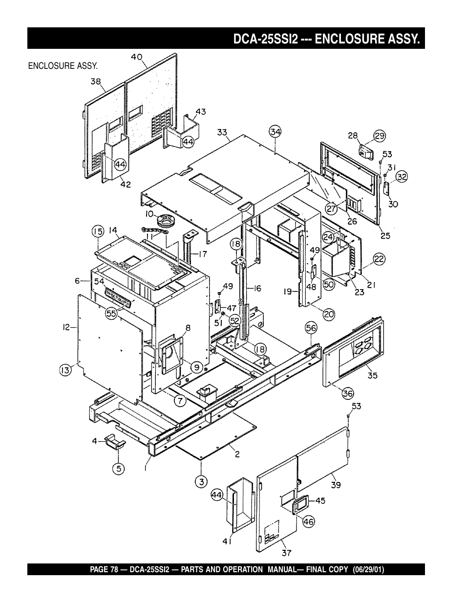 Dca-25ssi2 --- enclosure assy | Multiquip DCA25SSI2 User Manual | Page 78 / 140