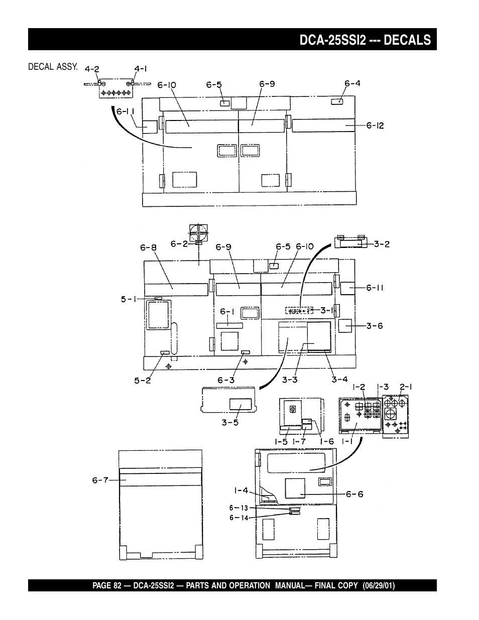 Dca-25ssi2 --- decals | Multiquip DCA25SSI2 User Manual | Page 82 / 140