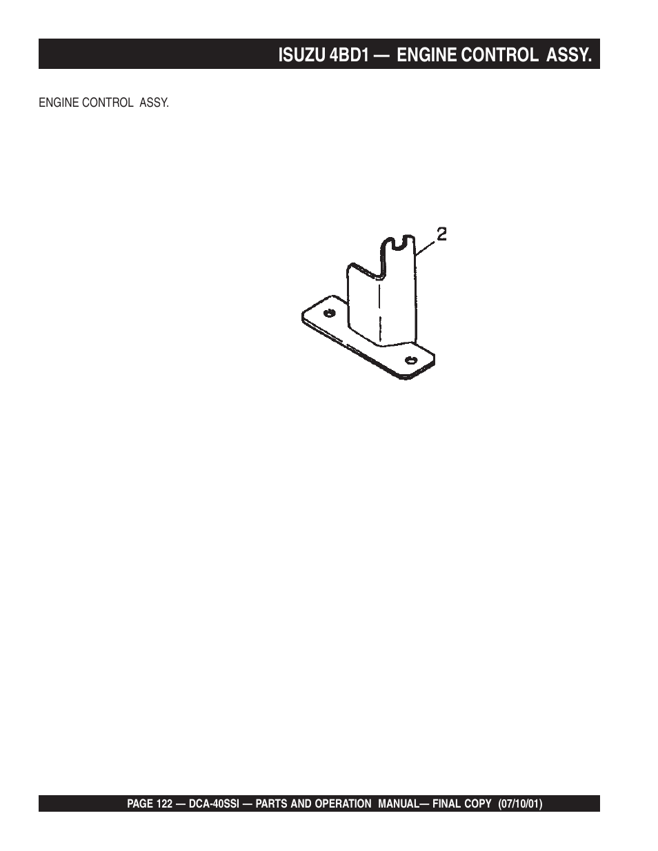 Isuzu 4bd1 — engine control assy | Multiquip DCA40SSI User Manual | Page 122 / 140