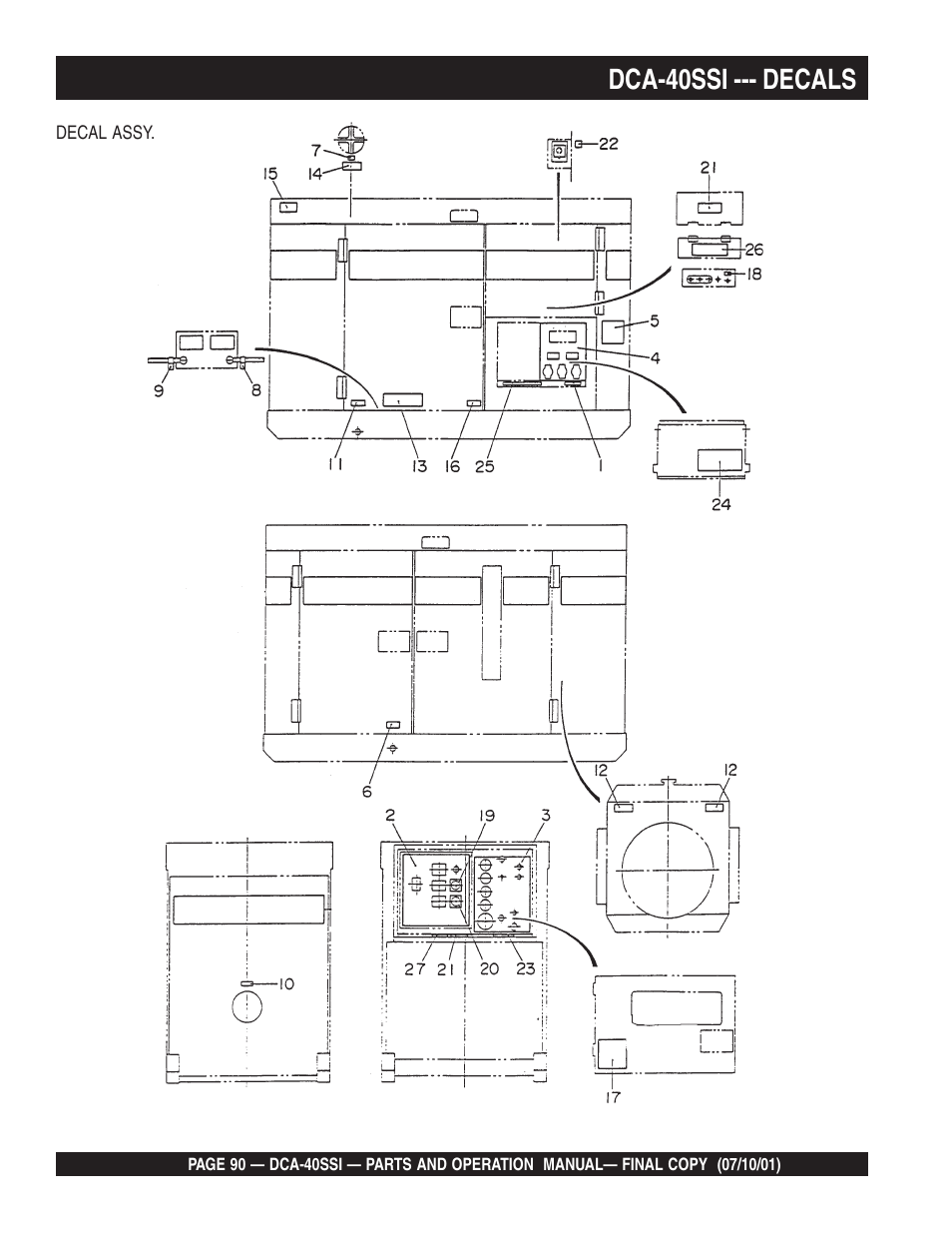 Dca-40ssi --- decals | Multiquip DCA40SSI User Manual | Page 90 / 140