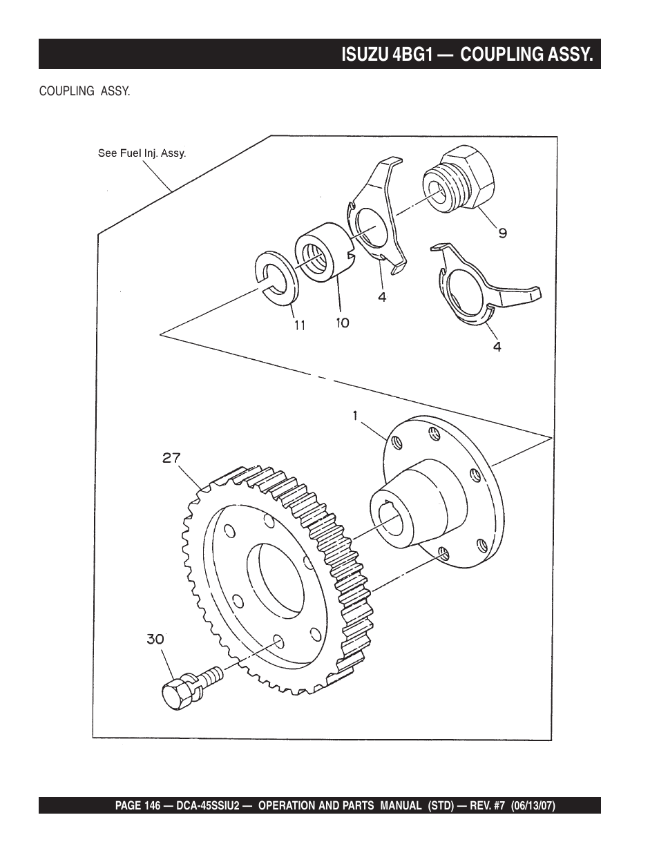 Isuzu 4bg1 — coupling assy | Multiquip DCA45SSIU2 User Manual | Page 146 / 160