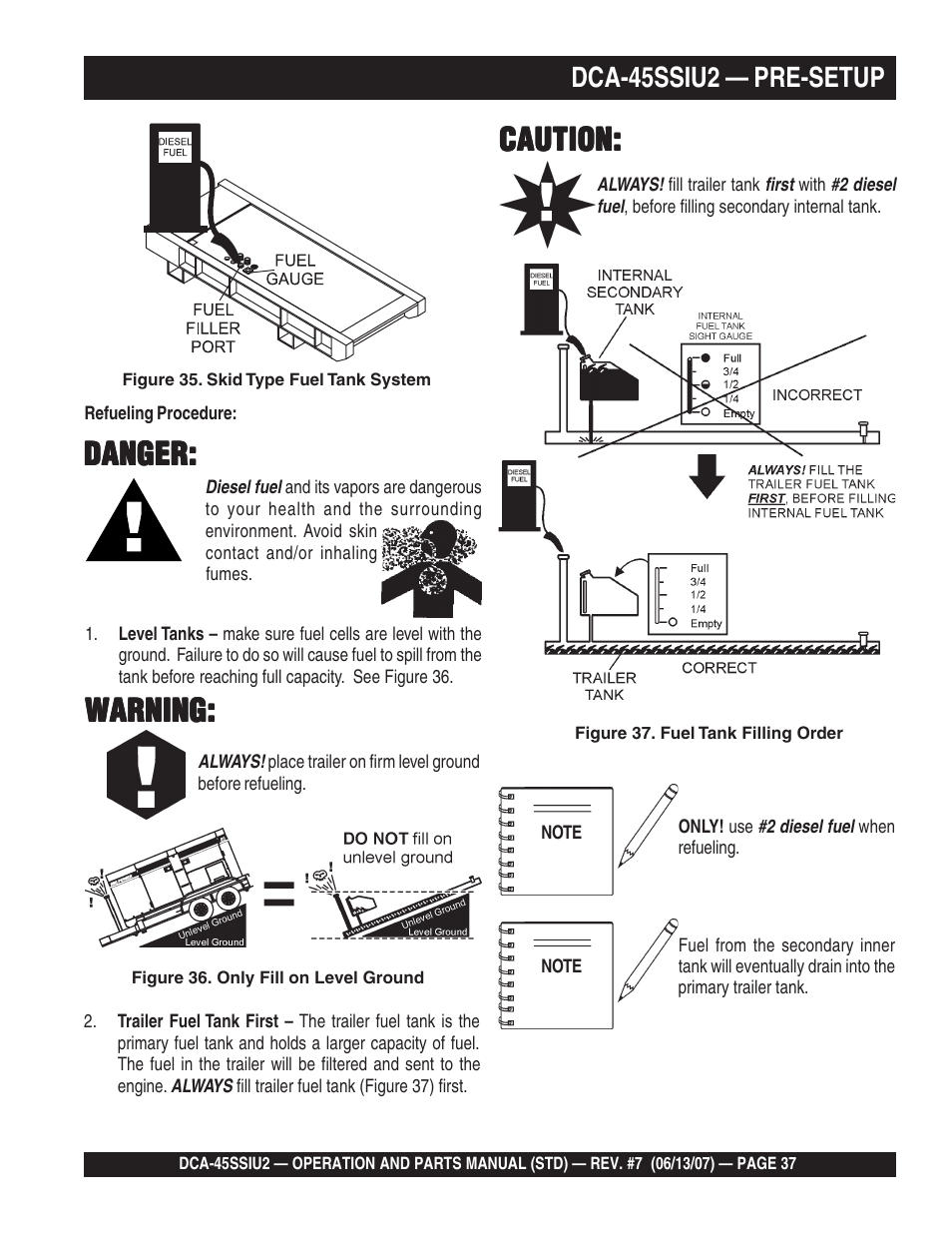 Caution, Dca-45ssiu2 — pre-setup | Multiquip DCA45SSIU2 User Manual | Page 37 / 160