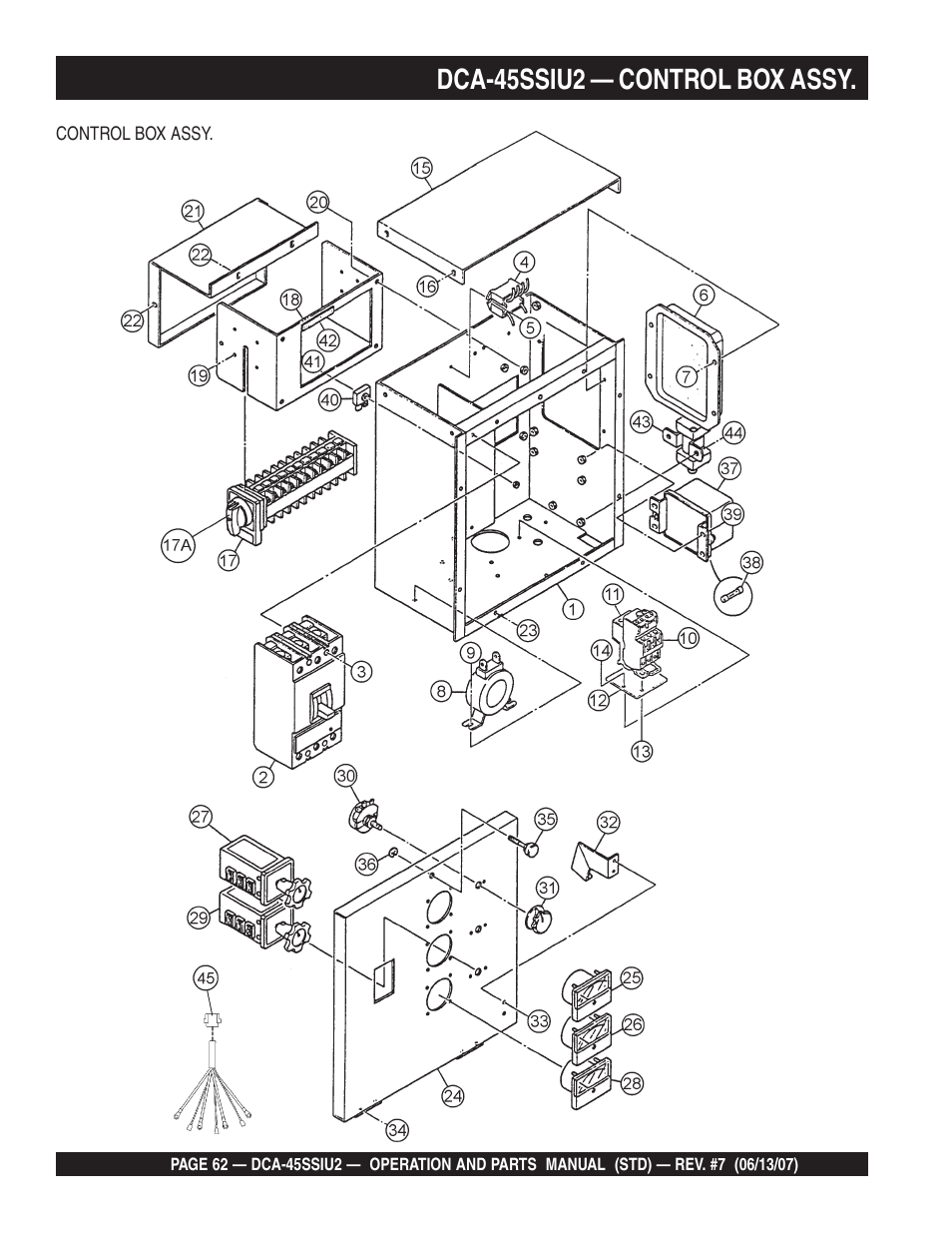 Dca-45ssiu2 — control box assy | Multiquip DCA45SSIU2 User Manual | Page 62 / 160