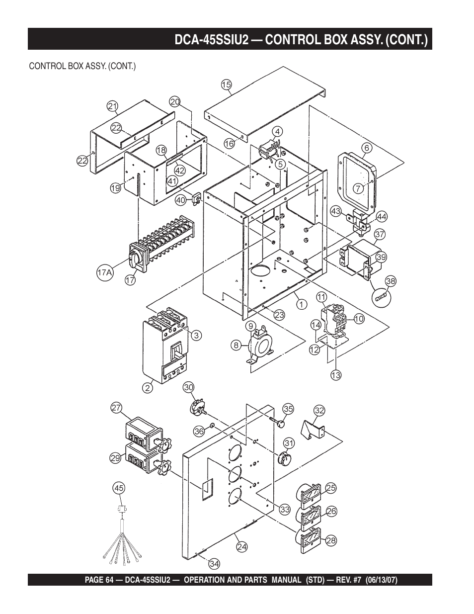 Dca-45ssiu2 — control box assy. (cont.) | Multiquip DCA45SSIU2 User Manual | Page 64 / 160
