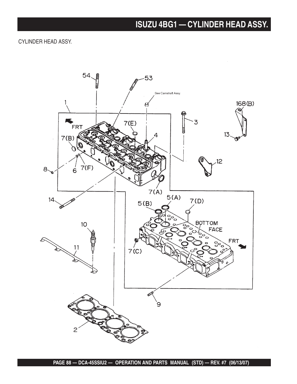 Isuzu 4bg1 — cylinder head assy | Multiquip DCA45SSIU2 User Manual | Page 88 / 160
