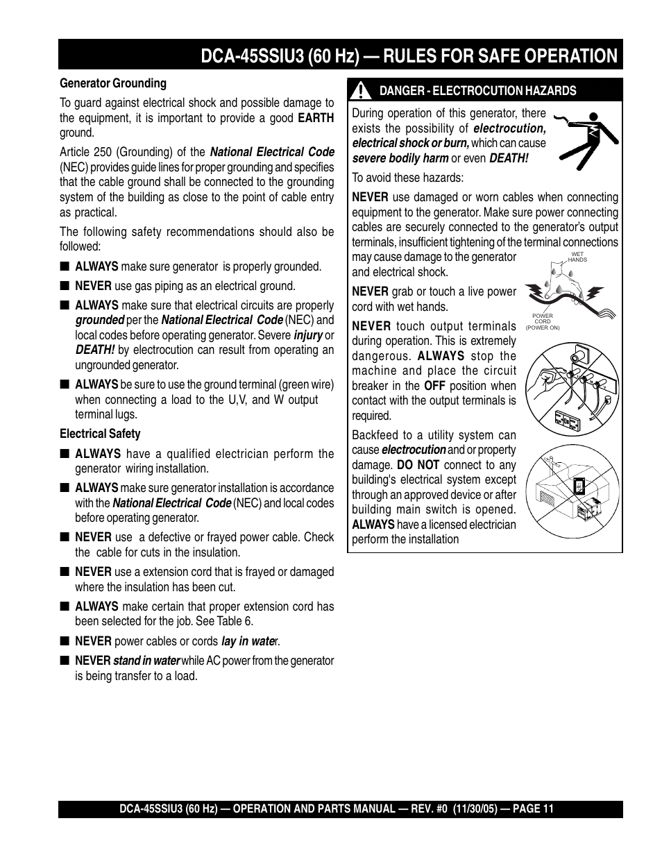 Multiquip DCA45SSIU3 User Manual | Page 11 / 80