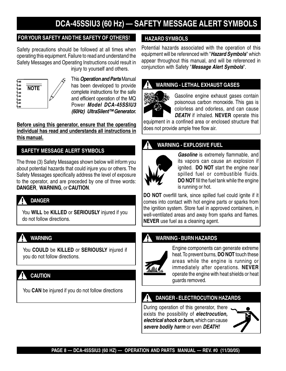 Multiquip DCA45SSIU3 User Manual | Page 8 / 80