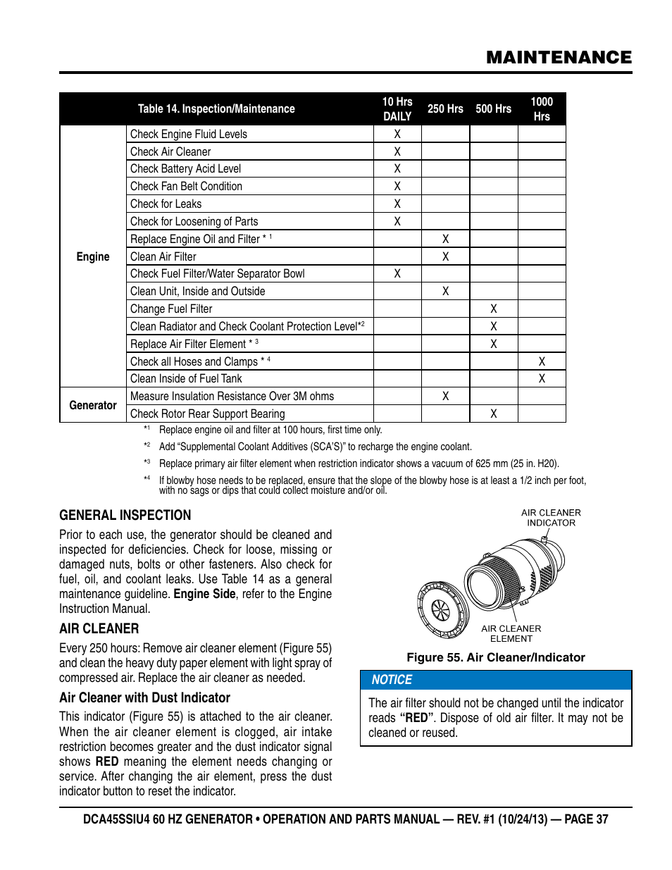 Maintenance | Multiquip DCA45SSIU4 User Manual | Page 37 / 82