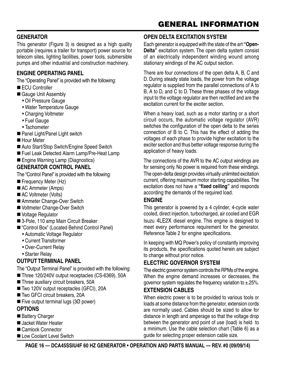 General information | Multiquip DCA45SSIU4F User Manual | Page 16 / 98