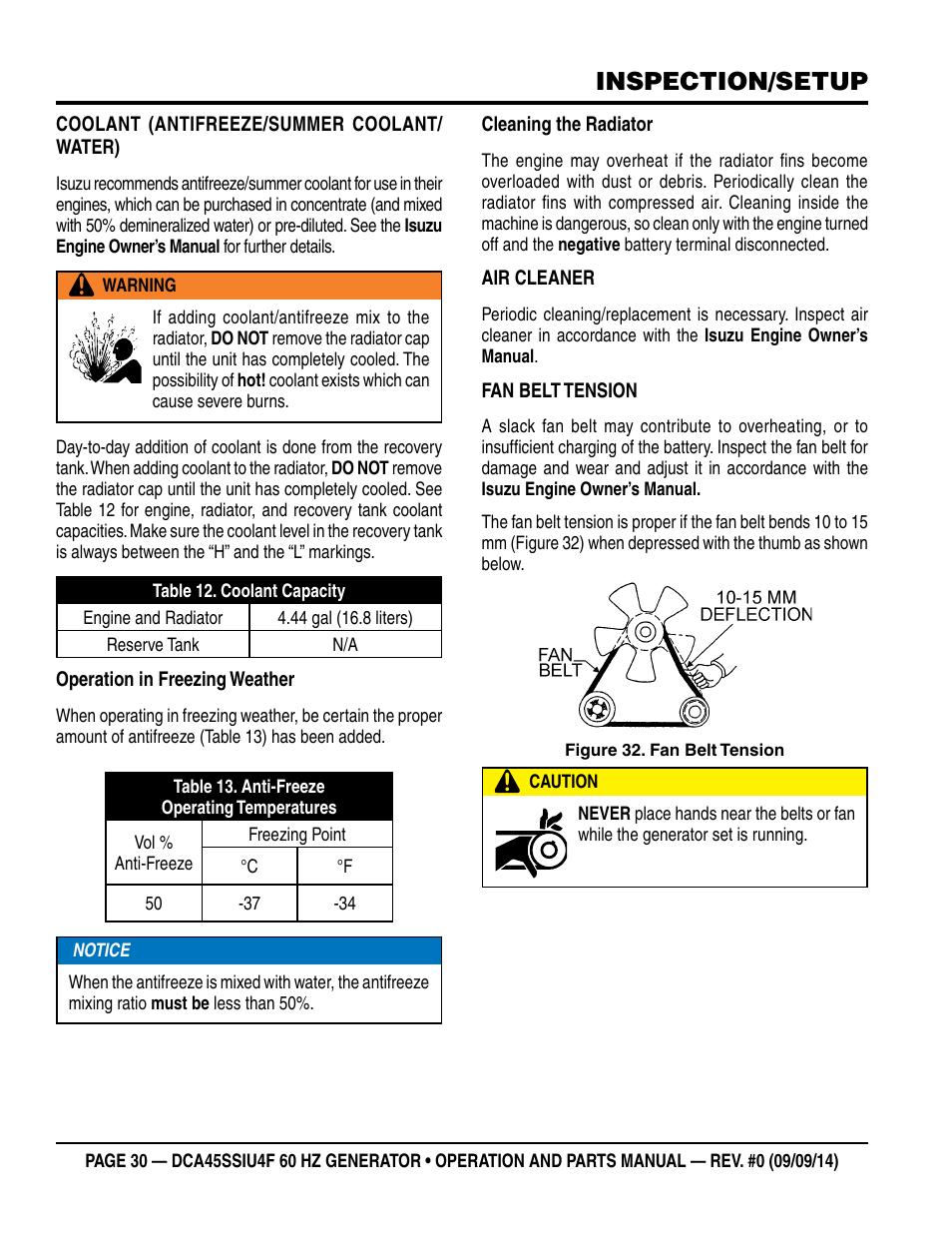 Inspection/setup | Multiquip DCA45SSIU4F User Manual | Page 30 / 98