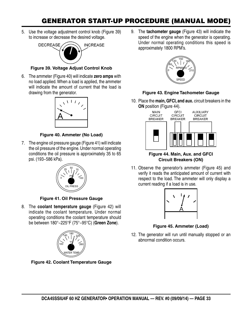 Generator start-up procedure (manual mode) | Multiquip DCA45SSIU4F User Manual | Page 33 / 98