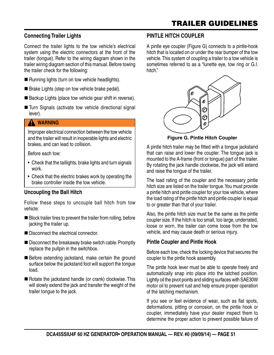 Trailer guidelines | Multiquip DCA45SSIU4F User Manual | Page 51 / 98