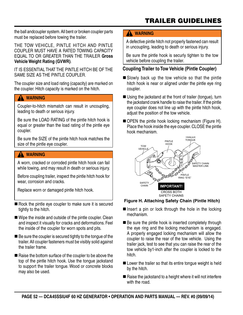 Trailer guidelines | Multiquip DCA45SSIU4F User Manual | Page 52 / 98