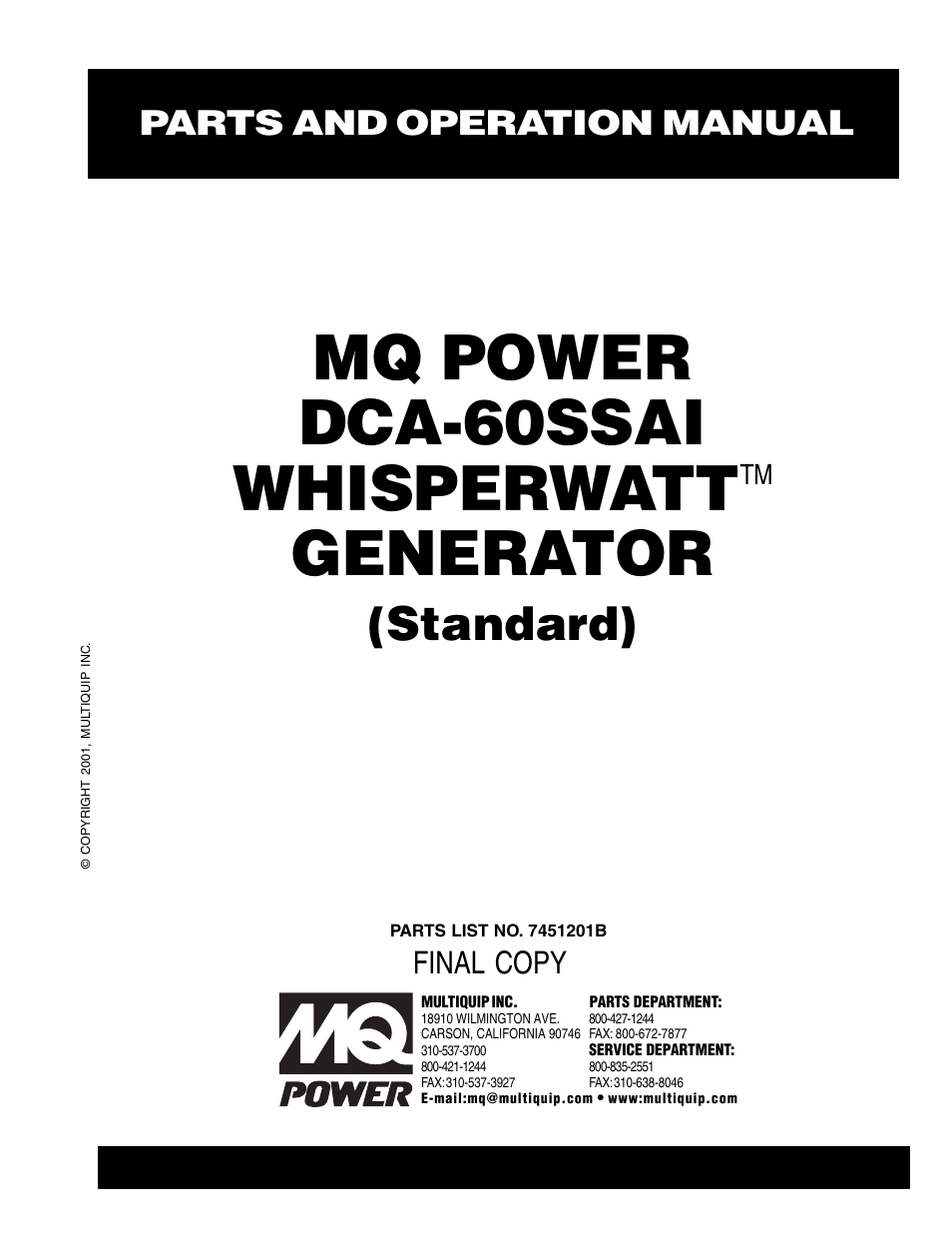 Multiquip DCA60SSAI User Manual | 152 pages
