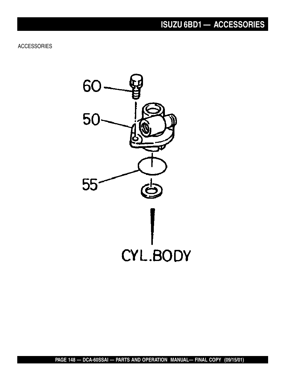 Isuzu 6bd1 — accessories | Multiquip DCA60SSAI User Manual | Page 148 / 152