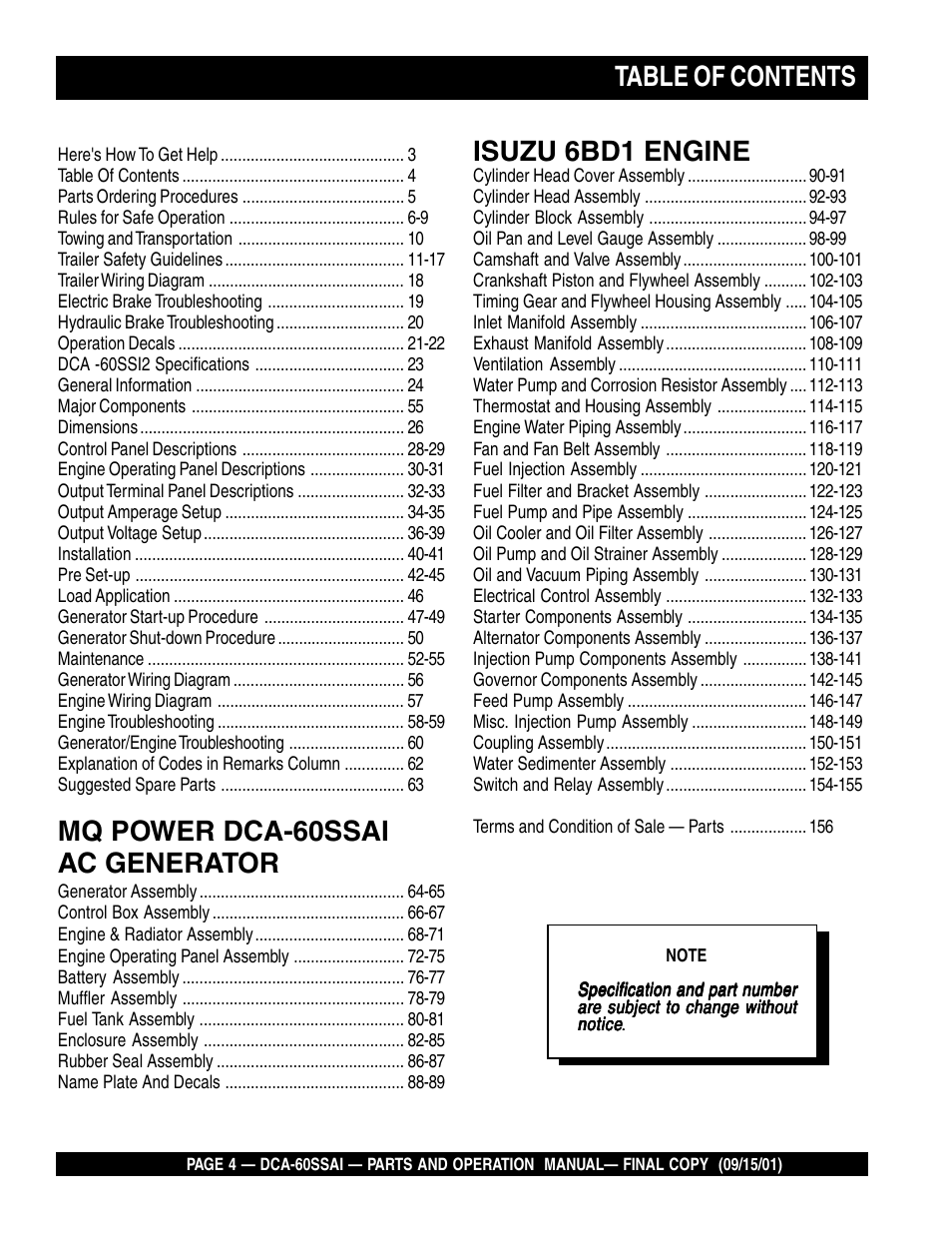 Multiquip DCA60SSAI User Manual | Page 4 / 152