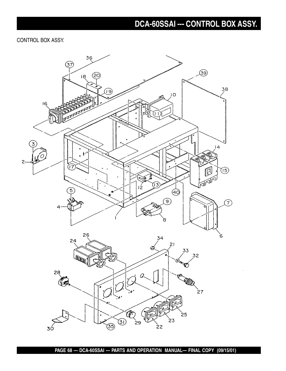 Dca-60ssai --- control box assy | Multiquip DCA60SSAI User Manual | Page 68 / 152
