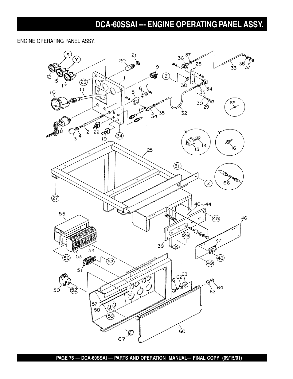 Dca-60ssai --- engine operating panel assy | Multiquip DCA60SSAI User Manual | Page 76 / 152