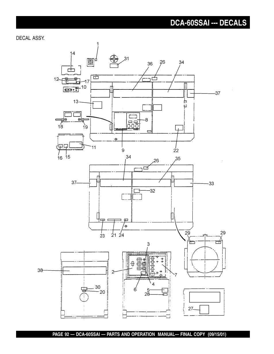 Dca-60ssai --- decals | Multiquip DCA60SSAI User Manual | Page 92 / 152