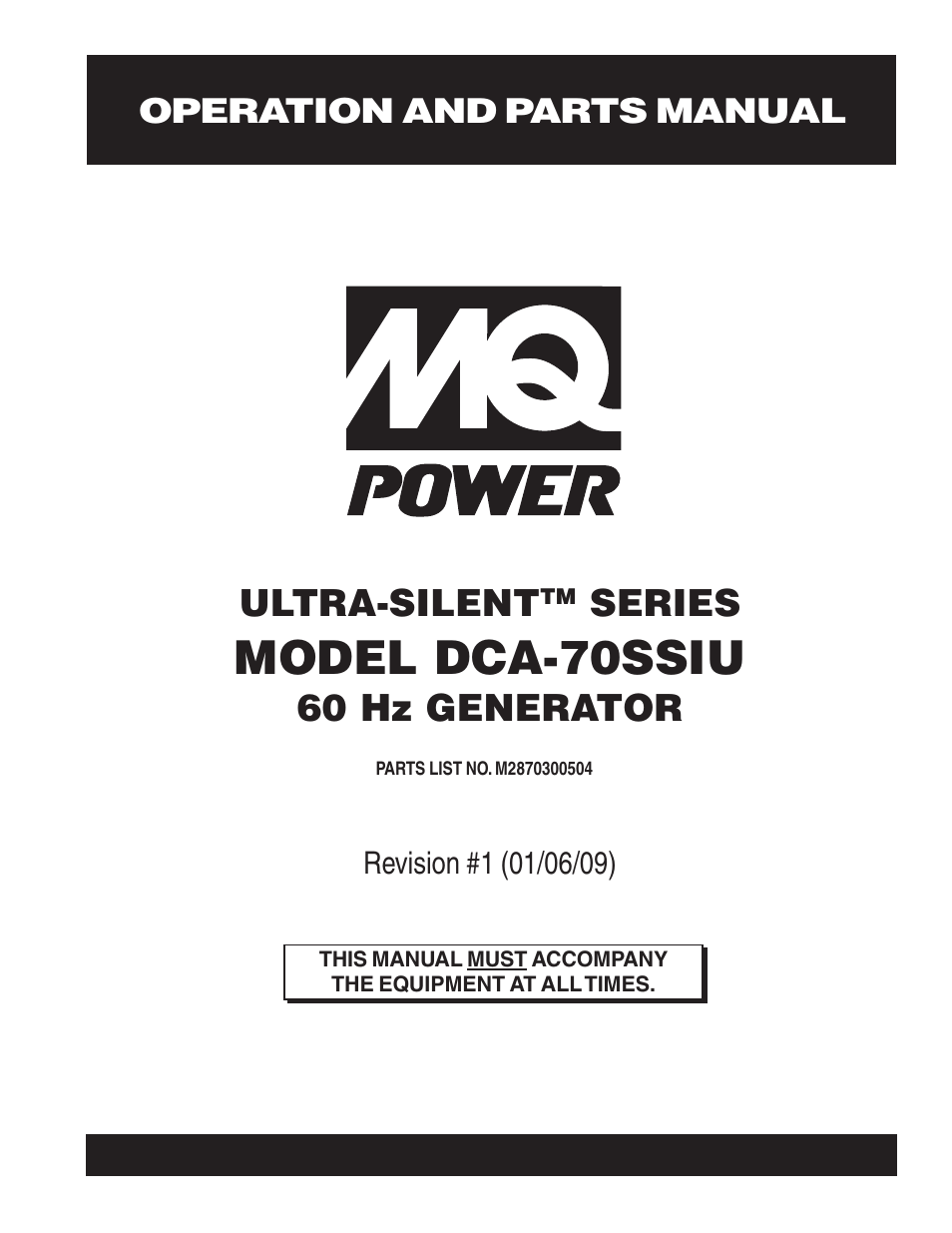 Multiquip DCA70SSIU User Manual | 84 pages