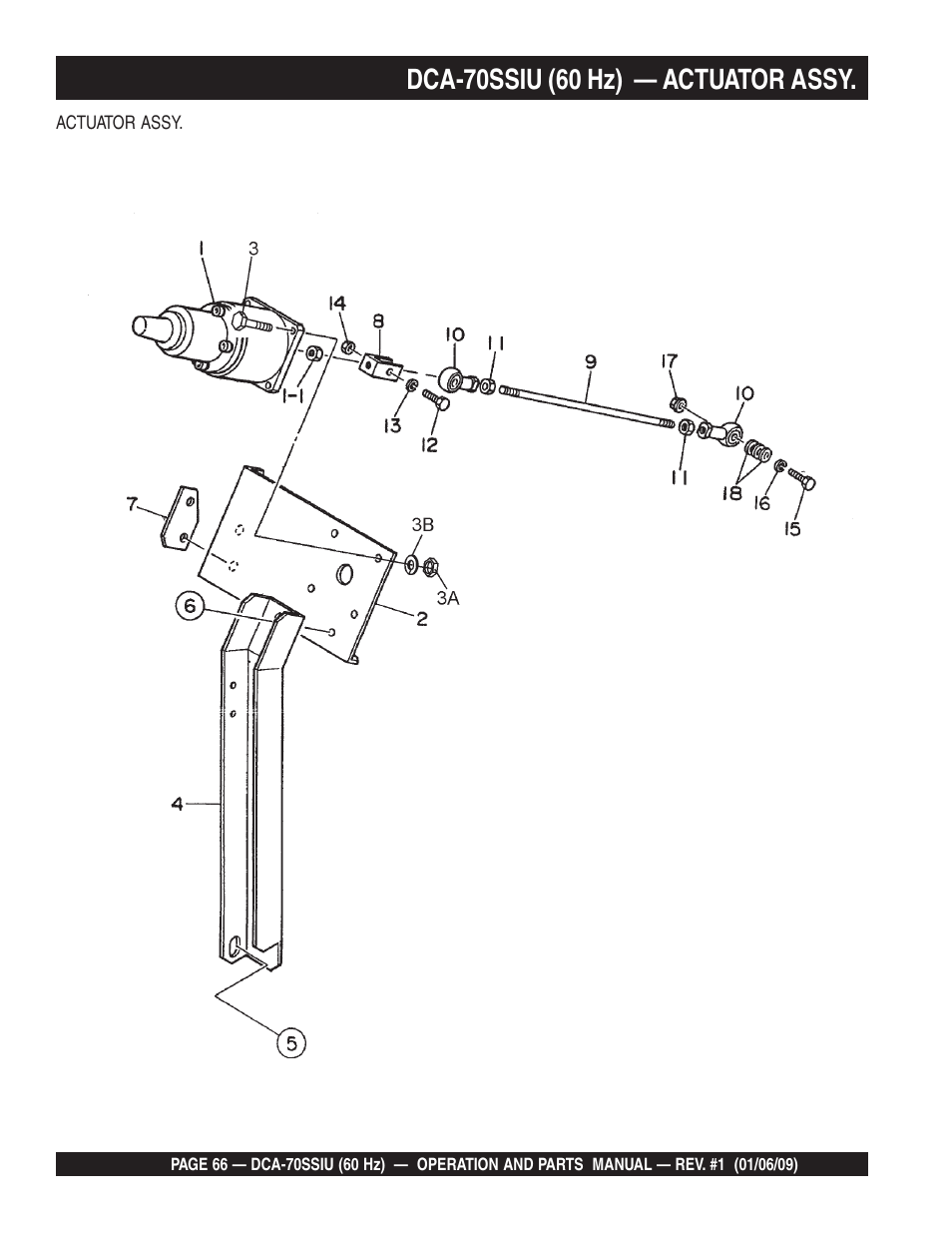 Dca-70ssiu (60 hz) — actuator assy | Multiquip DCA70SSIU User Manual | Page 66 / 84