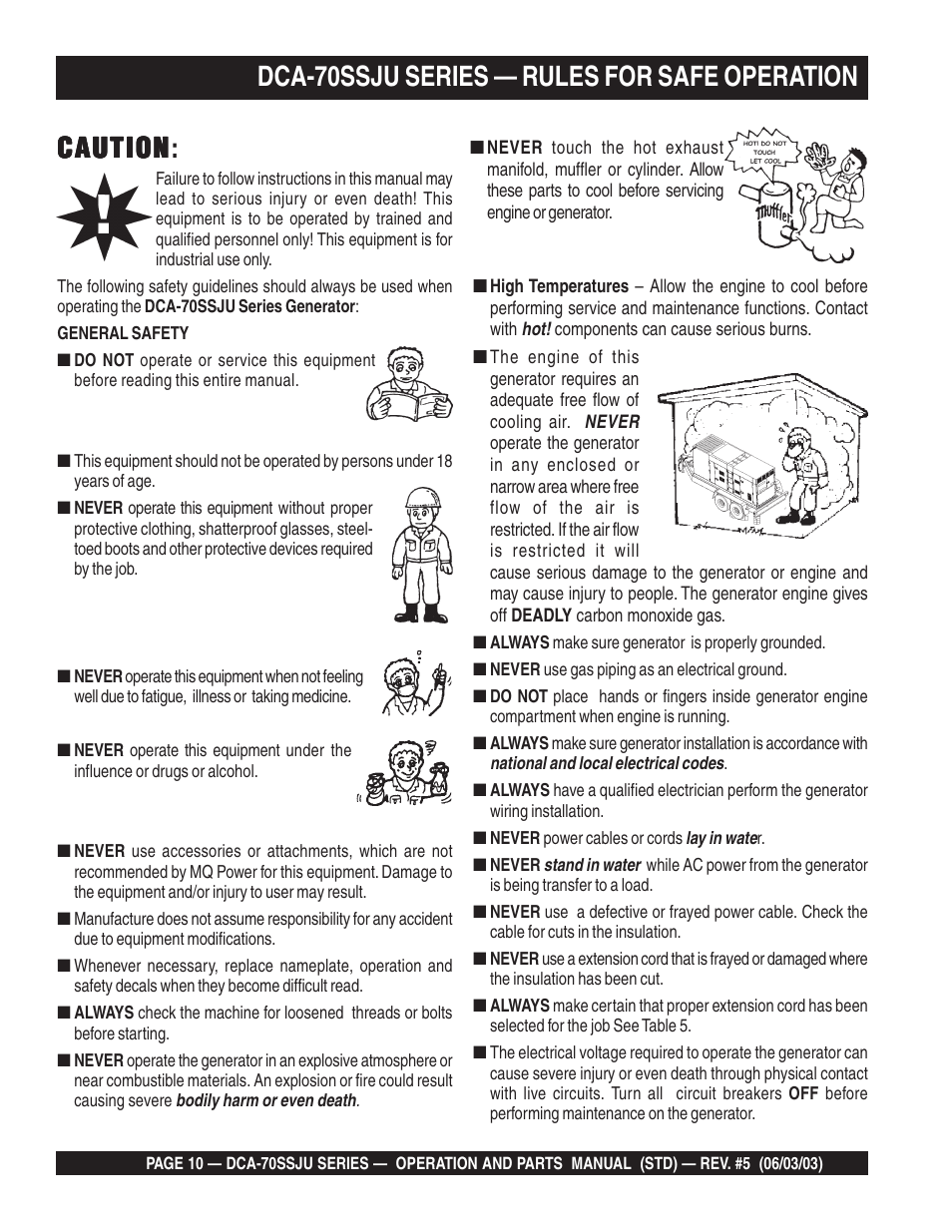 Multiquip DCA70SSJU User Manual | Page 10 / 102