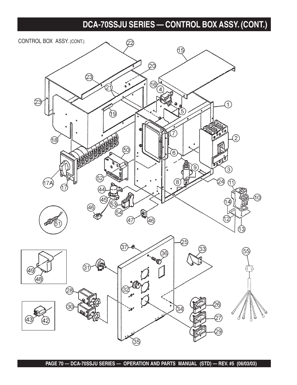 Dca-70ssju series — control box assy. (cont.) | Multiquip DCA70SSJU User Manual | Page 70 / 102