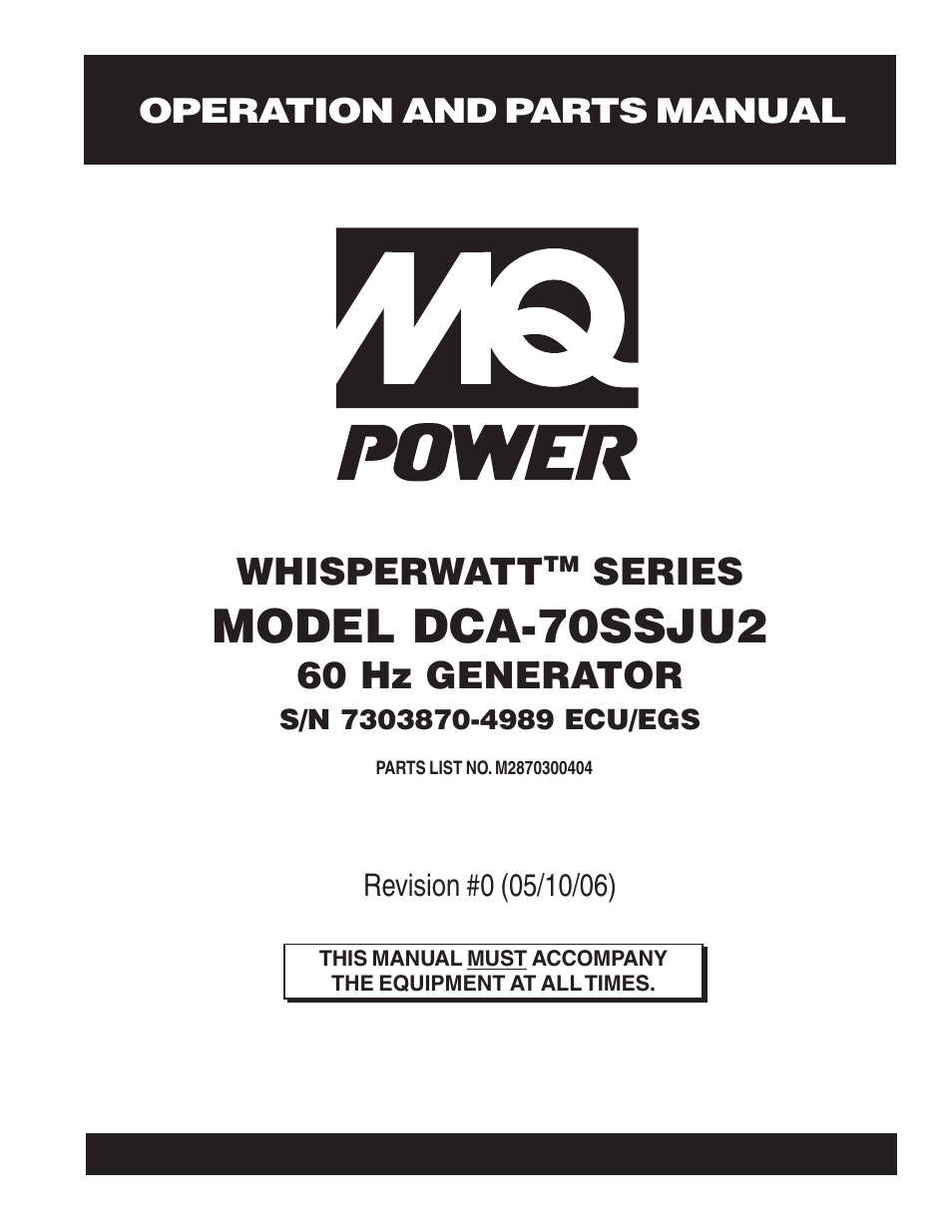 Multiquip DCA70SSJU2 User Manual | 84 pages
