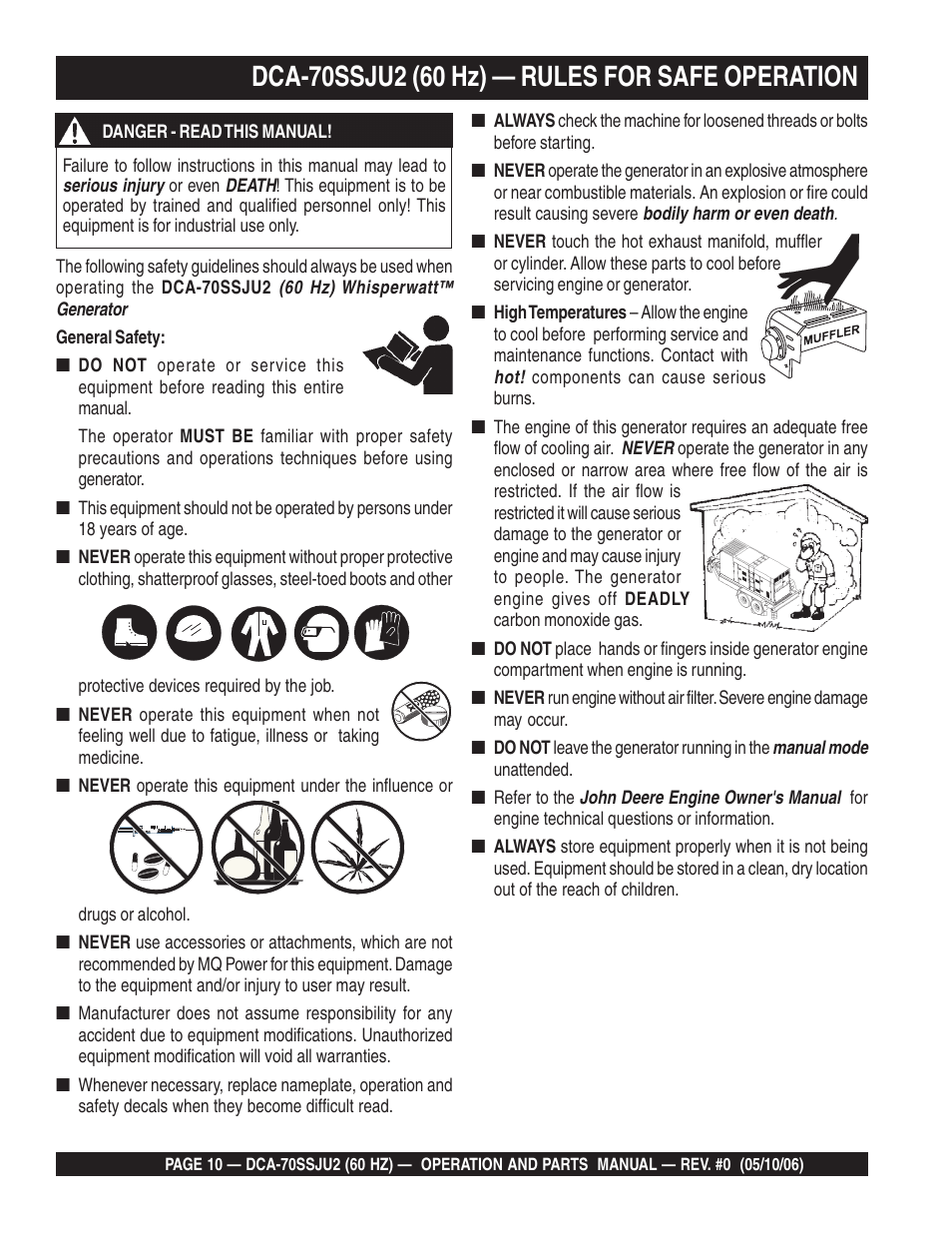 Multiquip DCA70SSJU2 User Manual | Page 10 / 84