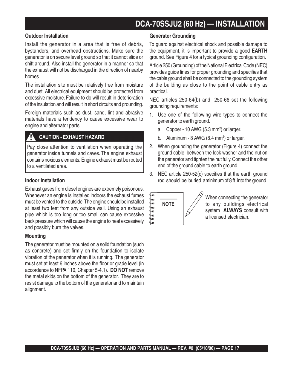 Multiquip DCA70SSJU2 User Manual | Page 17 / 84