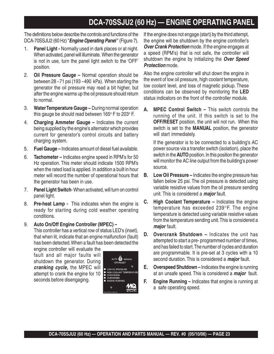 Multiquip DCA70SSJU2 User Manual | Page 23 / 84