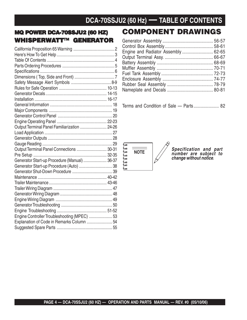 Multiquip DCA70SSJU2 User Manual | Page 4 / 84