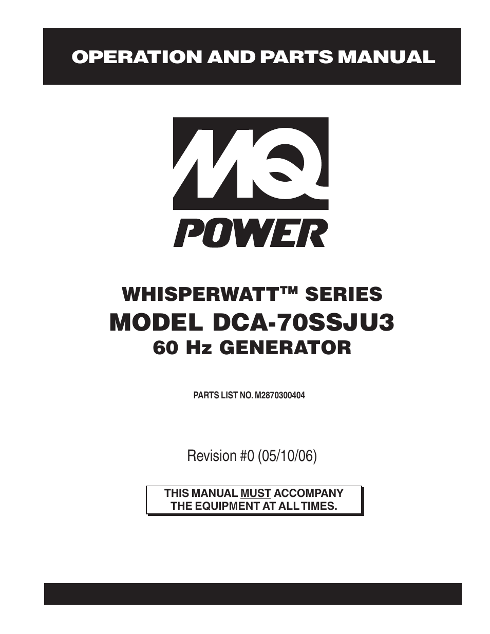 Multiquip DCA70SSJU3 User Manual | 84 pages