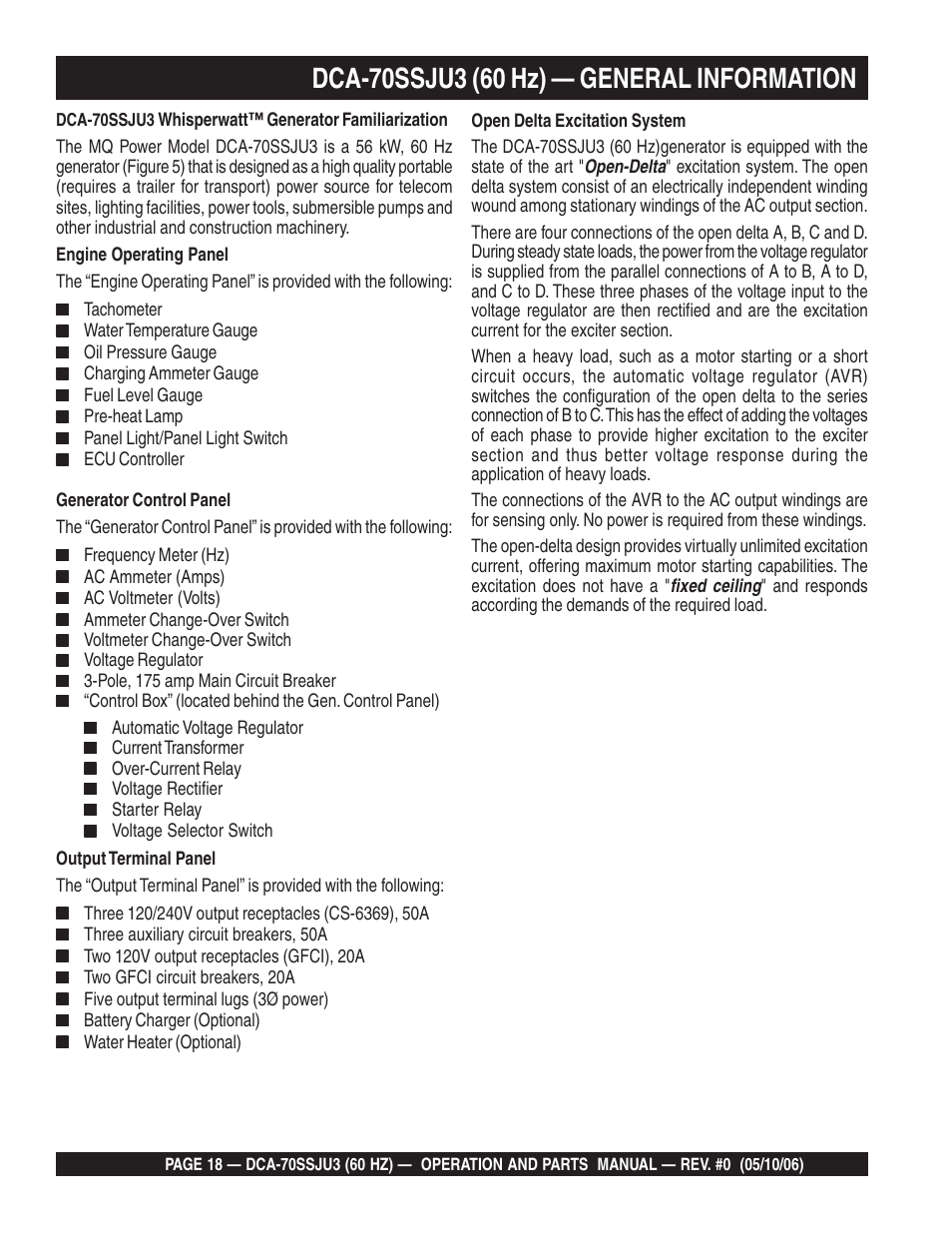 Multiquip DCA70SSJU3 User Manual | Page 18 / 84