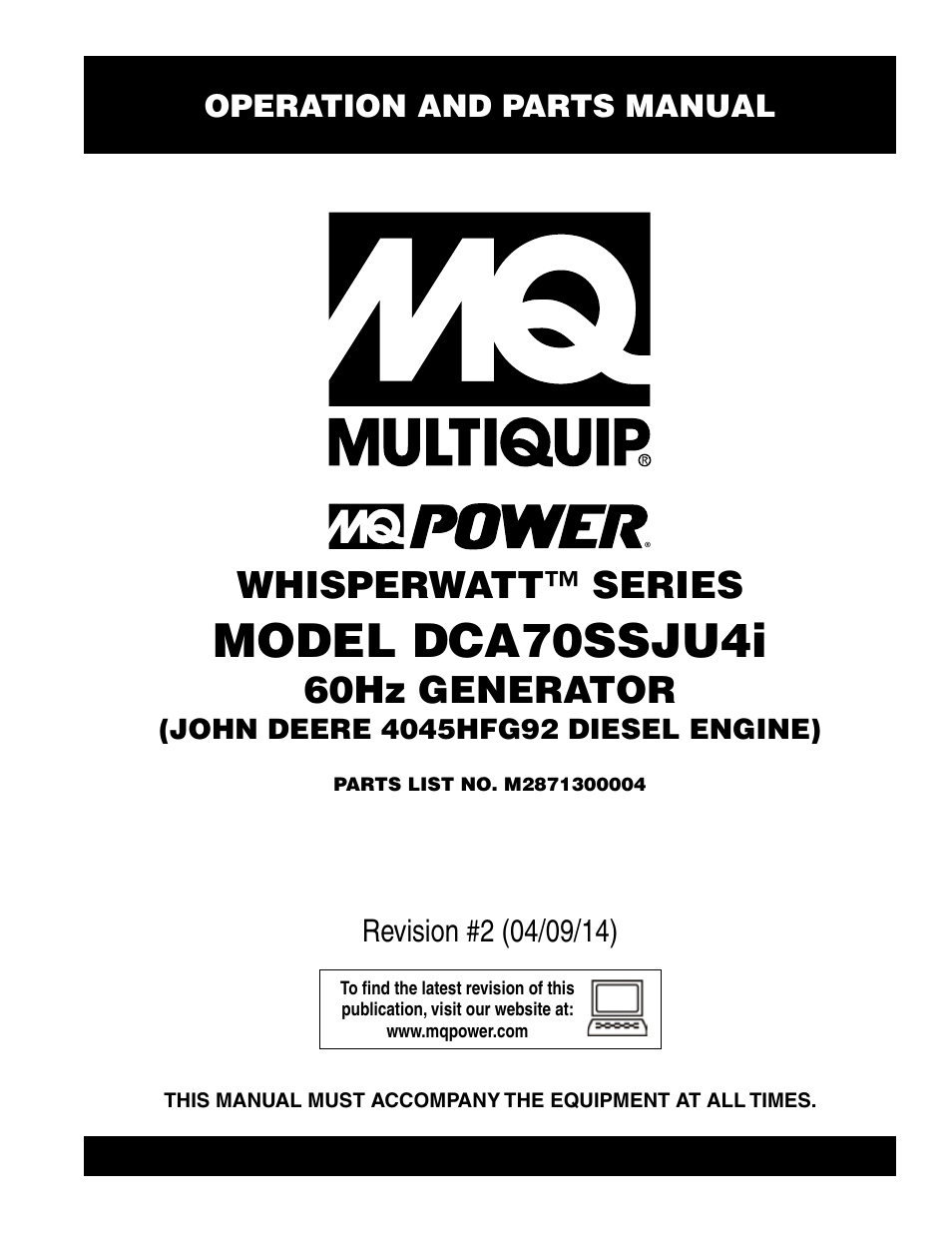 Multiquip DCA70SSJU4i User Manual | 120 pages