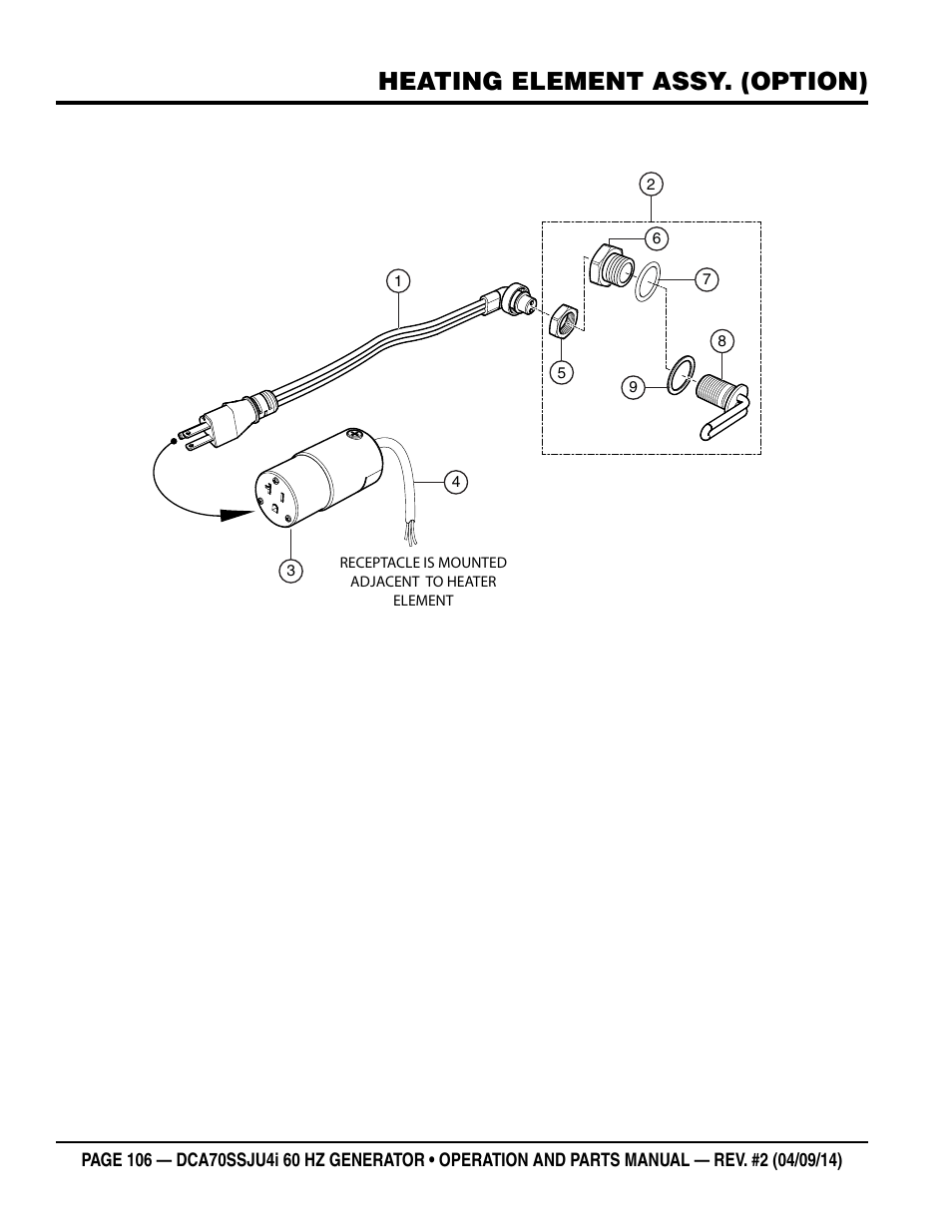 Heating element assy. (option) | Multiquip DCA70SSJU4i User Manual | Page 106 / 120